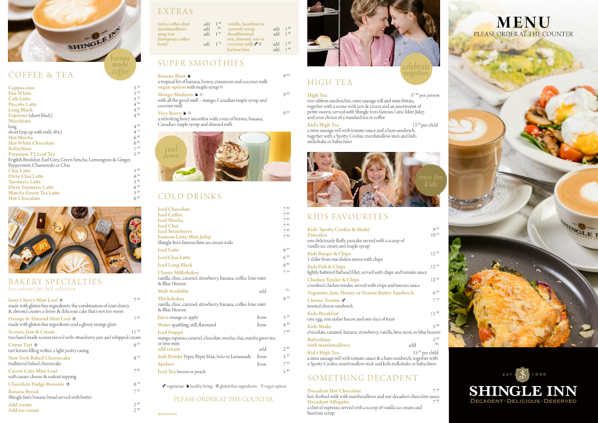 Shingle Inn Mt Gravatt Menu 1