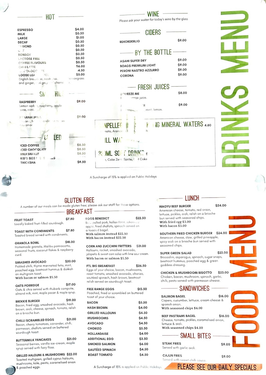 Follow The Leader Cafe Menu 2
