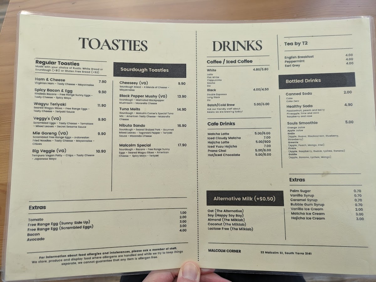Malcolm Corner by Matcha Kona Menu 4