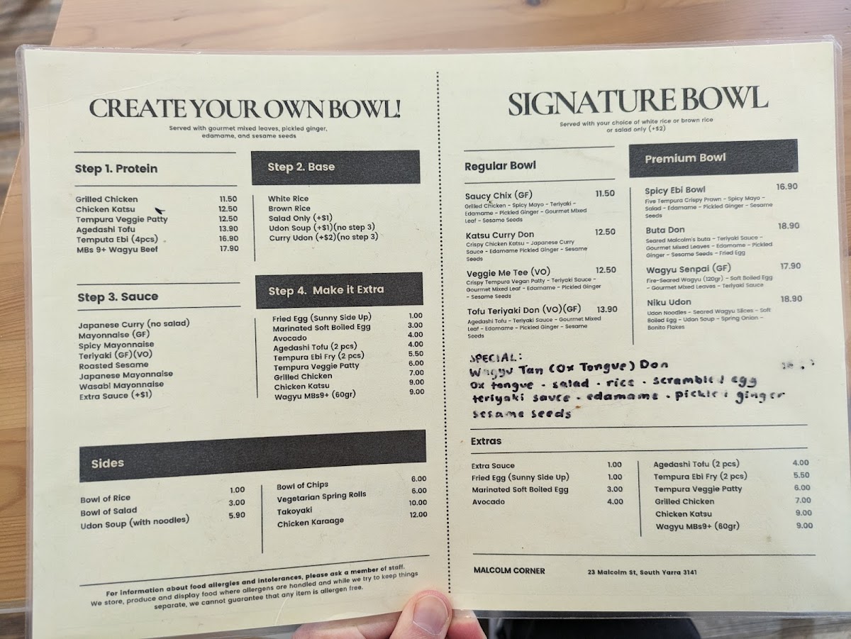 Malcolm Corner by Matcha Kona Menu 6